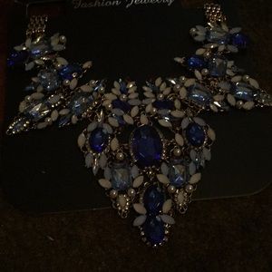 Large Blue, white,and light blue statement piece.